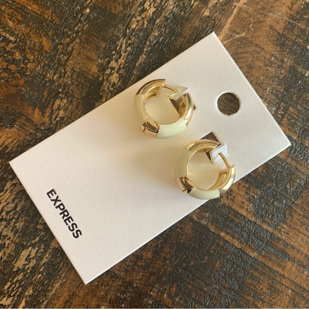 Express Thick Enamel Hoop Earrings